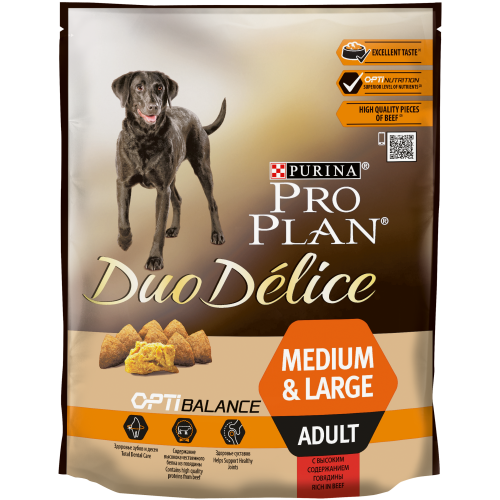 PURINA Pro Plan Duo Delice Сухой корм д/собак крупных и средних пород Говядина и рис