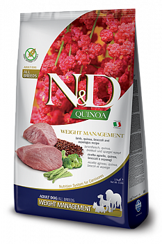 FARMINA N&D DOG Quinoa  Беззерновой сухой корм д/собак Контроль Веса Ягненок и Киноа 800 г