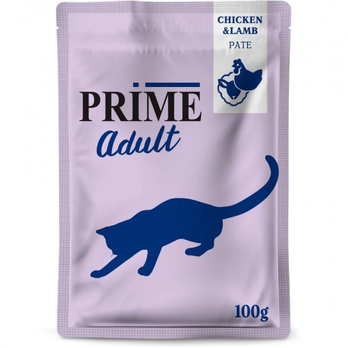 PRIME Пауч для кошек Курица с ягненком паштет 100 гр 137.3263