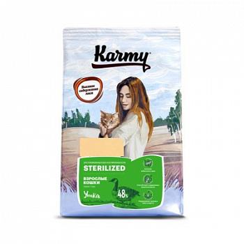 KARMY Sterilized Сухой корм для стерилизованных кошек и кастрированных котов с Уткой
