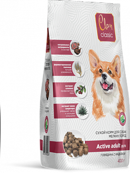 CLAN CLASSIC Active 25/16 Сухой корм для активных собак мелких пород Говядина, Индейка