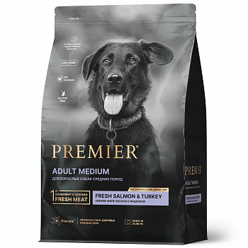 Premier Dog Корм для собак ADULT Medium Salmon&Turkey средних пород Лосось с Индейкой