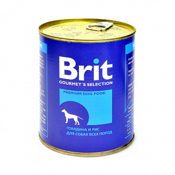 BRIT Premium Beef&Rice Консервы д/собак Говядина и рис, 850 г