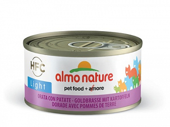 ALMO NATURE HFC Adult Cat Light Низкокалорийные Консервы для кошек Морской Лещ с Картофелем 70 г