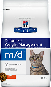 HILL'S Prescription Diet m/d Diabetes Сухой корм д/кошек Диета (При сахарном диабете)