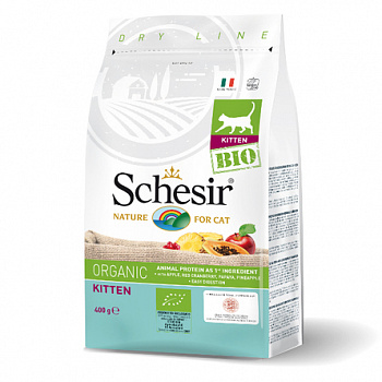 SCHESIR BIO Сухой корм д/котят, Курица 400 г