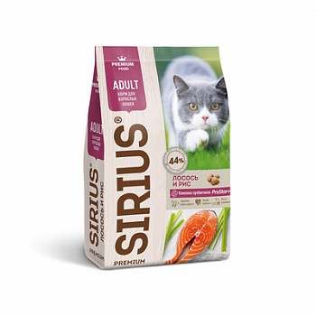 SIRIUS Premium Сухой корм для кошек Лосось и Рис