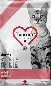 1st CHOICE Derma Grain Free Беззерновой сухой корм д/кошек с гиперчувствительной кожей Лосось