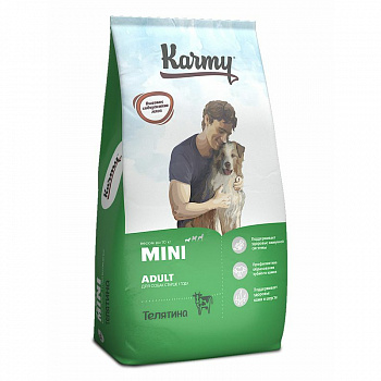 KARMY Mini Adult Сухой корм для взрослых собак мелких пород с Телятиной