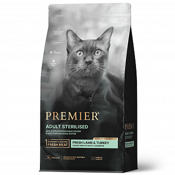 Premier Cat Корм для кошек STERILISED Lamb&Turkey для стерилизованных Ягненок Индейка