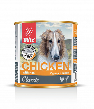 BLITZ Classic Консервы д/собак Курица с Рисом 750 г