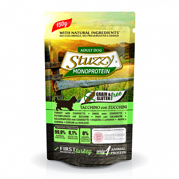 STUZZY MONOPROTEIN Пауч д/собак с Индейкой и Цукини 150 г