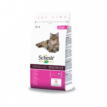 SCHESIR Sterilised&Light Сухой корм д/стерилиз кошек с Избыточным весом Ветчина
