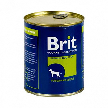 BRIT Premium Beef&Heart Консервы д/собак Говядина и Сердце, 850 г