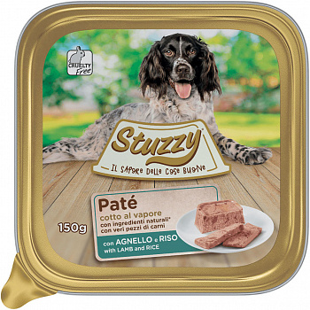 STUZZY PATE Консервы д/собак паштет с кусочками мяса с Ягненком и Рисом 150 г