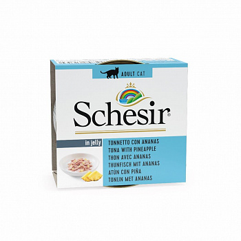 SCHESIR Консервы д/кошек Тунец Ананас Рис, желе 75 г