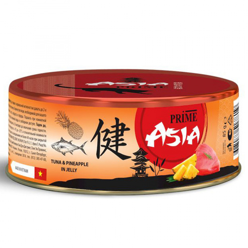 PRIME ASIA Консервы для кошек Тунец с ананасом в желе ж/б 85 гр 137.7.1108