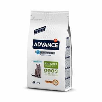 ADVANCE Young Sterilized Сухой корм для стерилизованных кошек до 2-х лет с Курицей и Рисом 1,5 кг