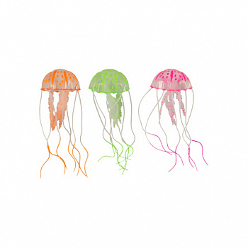 FLAMINGO Декорация для аквариума Светящаяся Медуза, цвет в асс-те, 15х5 см