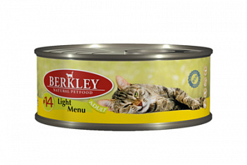 BERKLEY Консервы д/кошек №14 Телятина с кроликом Легкая формула 100 г