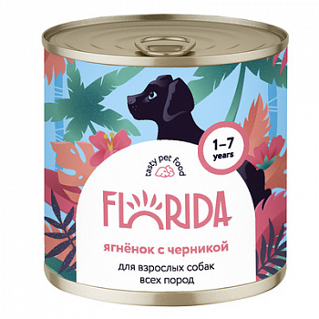 FLORIDA Консервы для собак с Ягненком и Черникой
