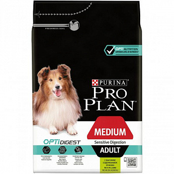 PURINA Pro Plan Optidigest Сухой корм д/собак средних пород Чувствит пищеварение Ягненок