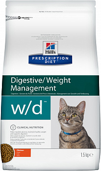 HILL'S Prescription Diet w/d Weight Diabet Сухой корм д/кошек Диета (При сахарном диабете)