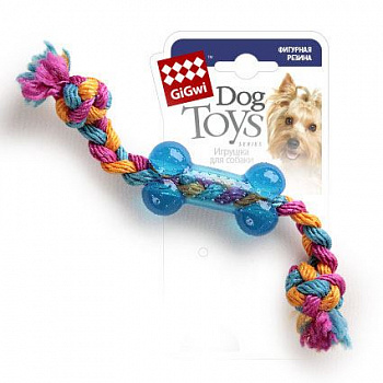 GIGWI Игрушка для собак Маленькая косточка на веревке 26 см
