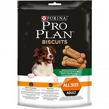 PURINA Pro Plan Biscuits Лакомство д/собак печенье Ягненок и рис 400 г