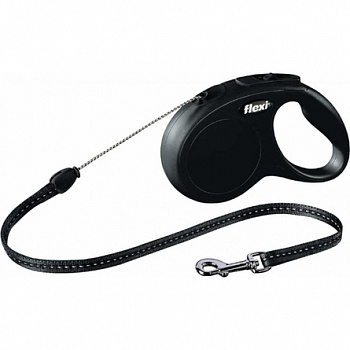 FLEXI Cat New Classic Рулетка XS 3м до 8кг (трос) черная