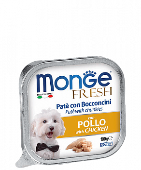 MONGE DOG Fresh Консервы д/собак с Курицей паштет 100 г