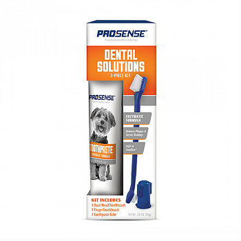 8in1 Pro-Sense Dental Solutions Набор для ухода за зубами у собак, зубная паста, щётка, напальчник