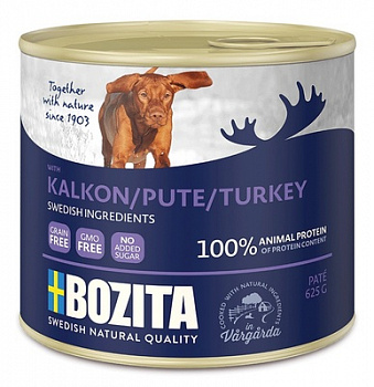 BOZITA Консервы для собак мясной паштет с Индейкой 625 г