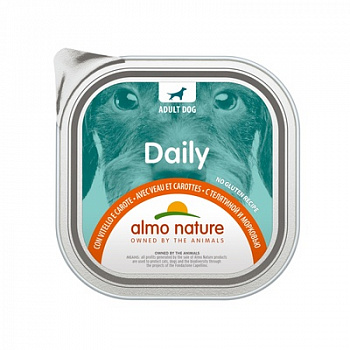 ALMO NATURE Daily Menu Veal and Carrots Консервы для собак Меню с Телятиной и Морковью паштет
