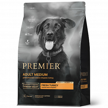 Premier Dog Корм для собак ADULT Medium Turkey средних пород Индейка