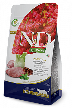 FARMINA N&D CAT Quinoa Digestion Беззерновой сухой корм д/кошек Ягненок и Киноа
