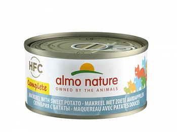 ALMO NATURE Complete Mackerel with Sweet Potato Консервы для кошек со Скумбрией и Бататом 70 г