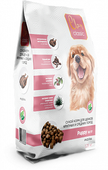 CLAN CLASSIC Puppy 30/17 Сухой корм для щенков средних и крупных пород Индейка