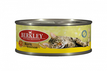 BERKLEY Консервы д/кошек №12 Говядина с олениной 100г
