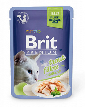 BRIT Premium Trout Fillets Пауч д/кошек Филе Форели в желе, 85 г
