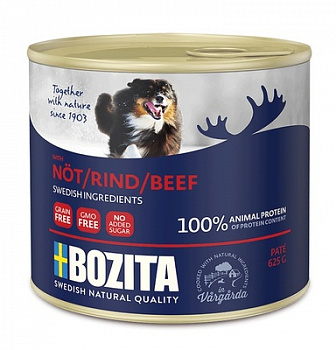 BOZITA Консервы для собак мясной паштет с Говядиной 625 г