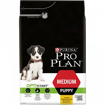PURINA Pro Plan Optistart Medium Puppy  Сухой корм д/щенков средних пород Курица и рис