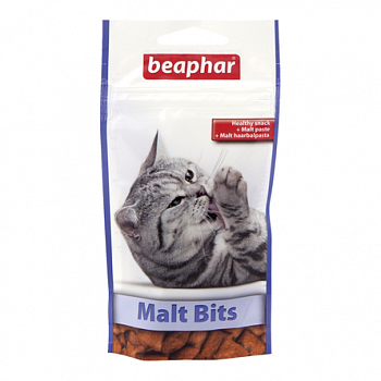 BEAPHAR Malt Bits Подушечки для выведение шерсти из кишечника для взрослых кошек 35 г
