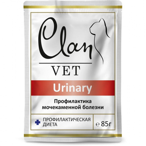 CLAN VET URINARY Пауч д/кошек Профилактика МКБ Диета 85 гр 130.3.250