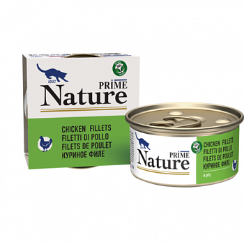 PRIME NATURE Консервы для кошек Куриное филе в желе ж/б 85г 137.6.1701