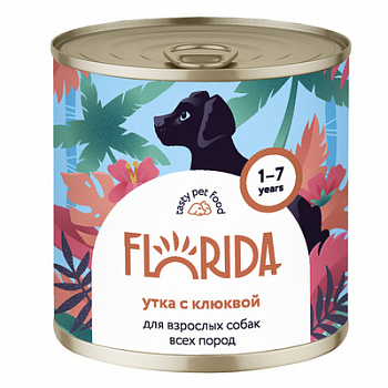 FLORIDA Консервы для собак с Уткой и Клюквой
