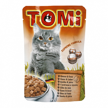 TOMI Пауч д/кошек Кусочки паштета в соусе Гусь с Печенью 100 г