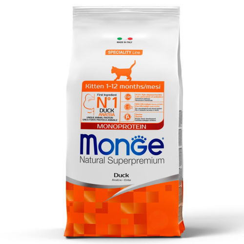 MONGE CAT Корм для котят Speciality Line MONOPROTEIN из Утки