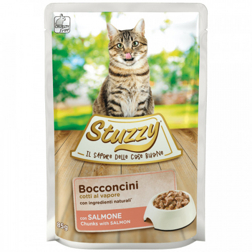 STUZZY BOCCONCINI Пауч для кошек Лосось в соусе 85 г