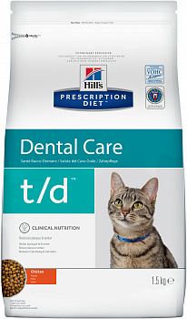 HILL'S Prescription Diet t/d Dental Care Сухой корм д/кошек Диета (при заболеваниях полости рта)